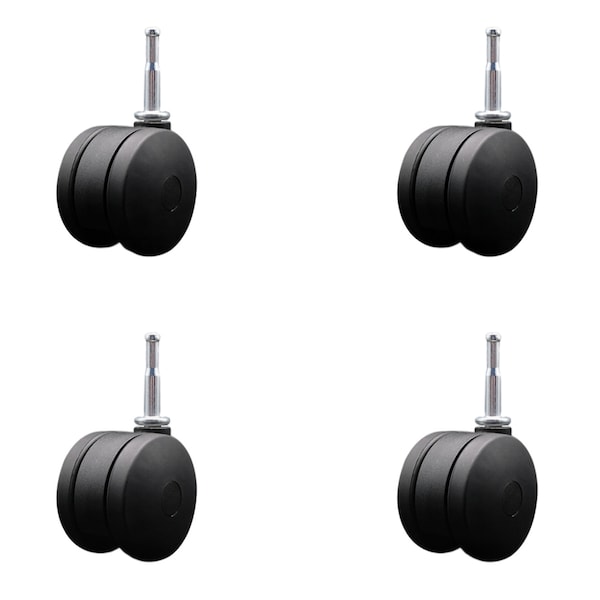 Service Caster 3'' Office Chair Casters Nylon Twin Wheel 5/16'' Grip Neck Stem , 4PK SCC-UHGN02S75-NYS-4 - main